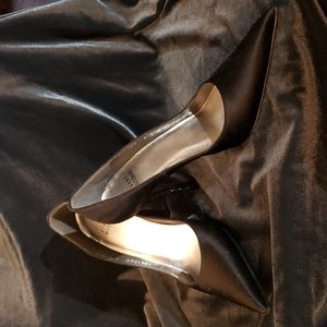 Black Pumps with Black Rhinestone Heels